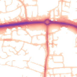 Daytime road noise heatmap for SS14 1RW