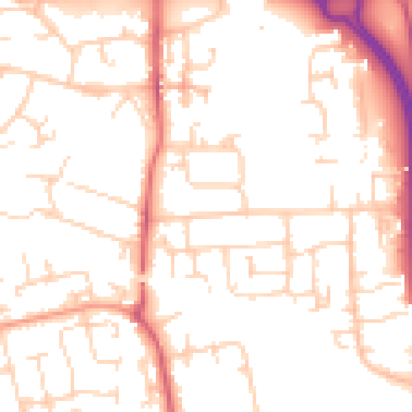 Daytime road noise heatmap for SS14 1SG