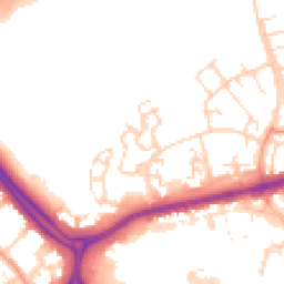 Daytime road noise heatmap for SS14 2AZ