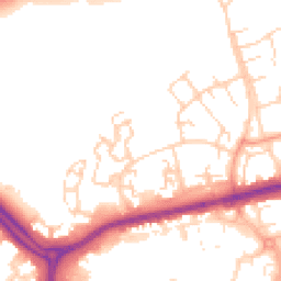 Daytime road noise heatmap for SS14 2BE