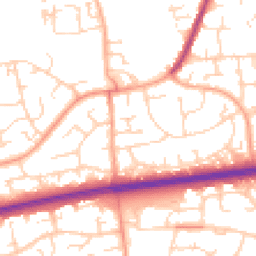 Daytime road noise heatmap for SS14 2FF