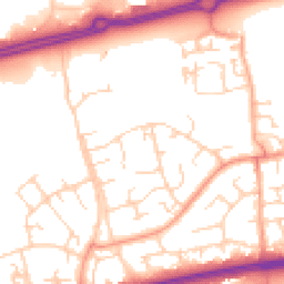 Daytime road noise heatmap for SS14 2JE