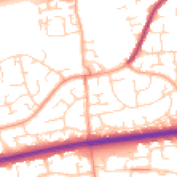 Daytime road noise heatmap for SS14 2NQ