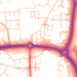 Daytime road noise heatmap for SS14 3SL