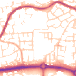 Daytime road noise heatmap for SS14 3TW