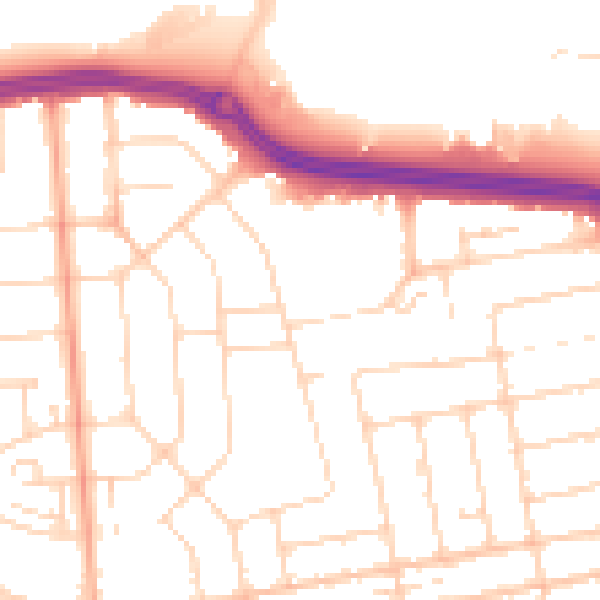 Daytime road noise heatmap for SS2 4BQ