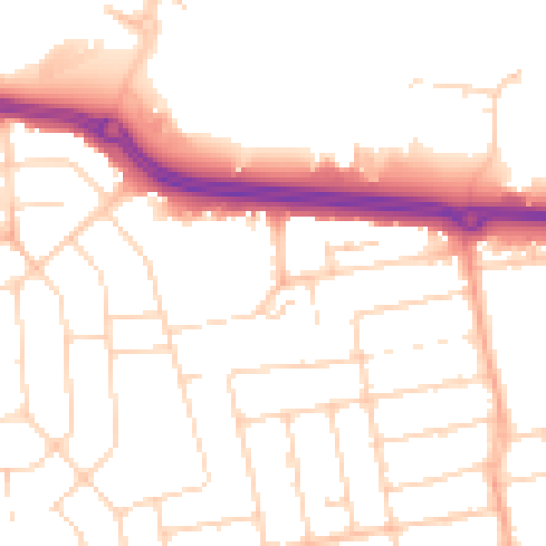 Daytime road noise heatmap for SS2 4GG