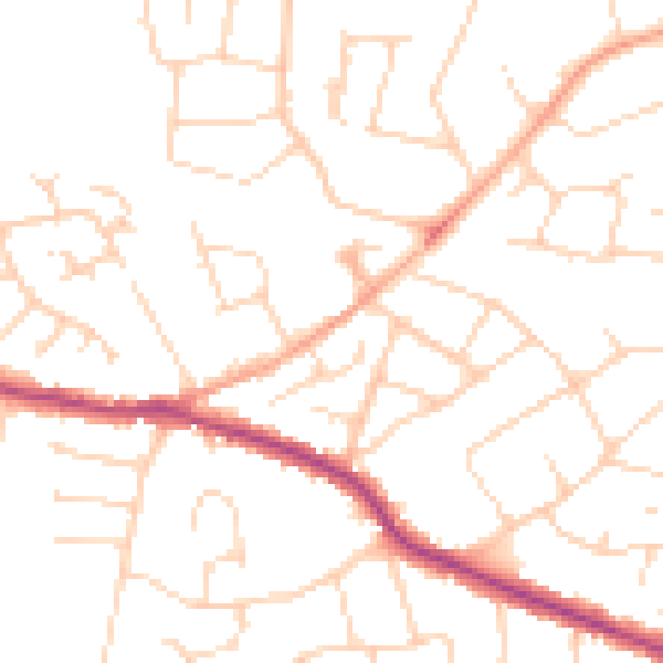 Daytime road noise heatmap for SS5 4AS