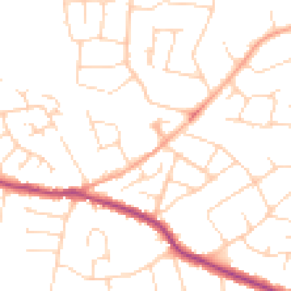 Daytime road noise heatmap for SS5 4AT