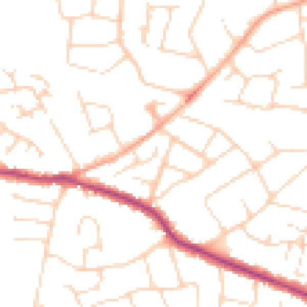 Daytime road noise heatmap for SS5 4AY