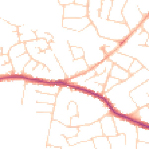 Daytime road noise heatmap for SS5 4AZ