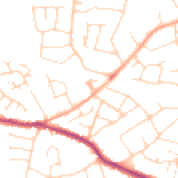 Daytime road noise heatmap for SS5 4BQ