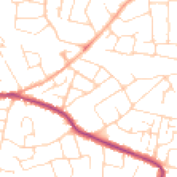 Daytime road noise heatmap for SS5 4BS