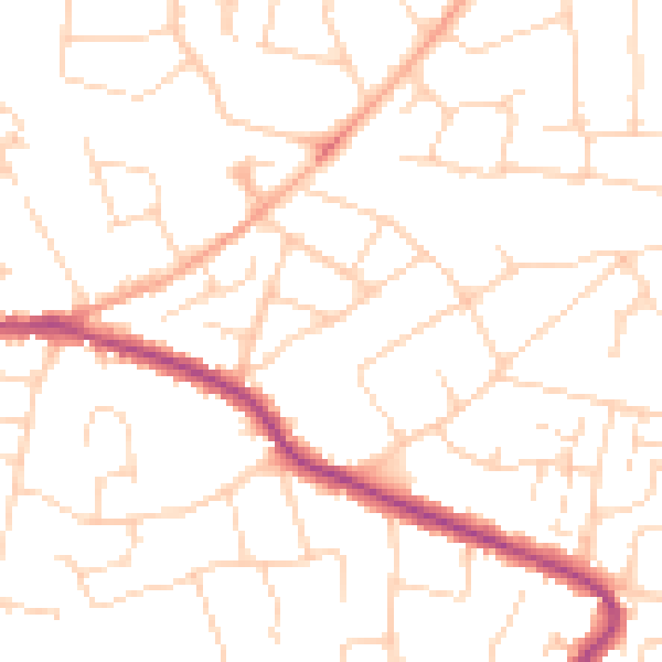 Daytime road noise heatmap for SS5 4BT