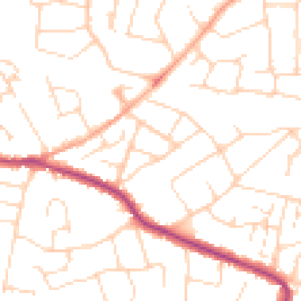 Daytime road noise heatmap for SS5 4BU