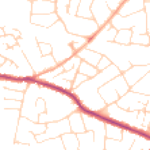 Daytime road noise heatmap for SS5 4BX