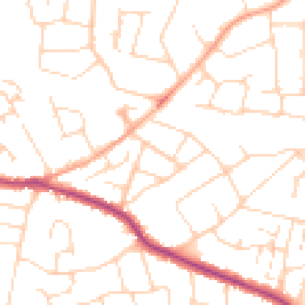 Daytime road noise heatmap for SS5 4BZ