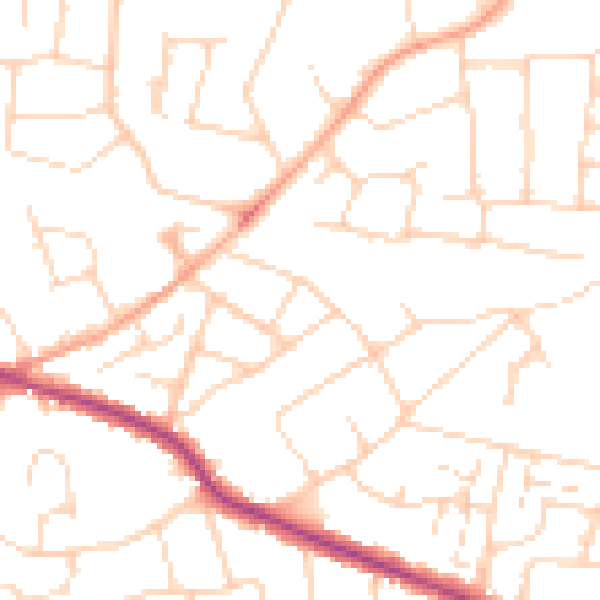Daytime road noise heatmap for SS5 4DA