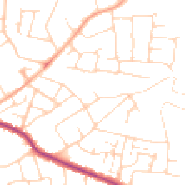 Daytime road noise heatmap for SS5 4EA