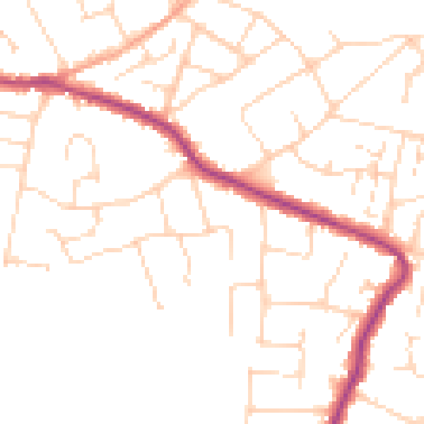 Daytime road noise heatmap for SS5 4NT