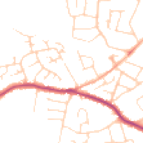 Daytime road noise heatmap for SS5 4PJ