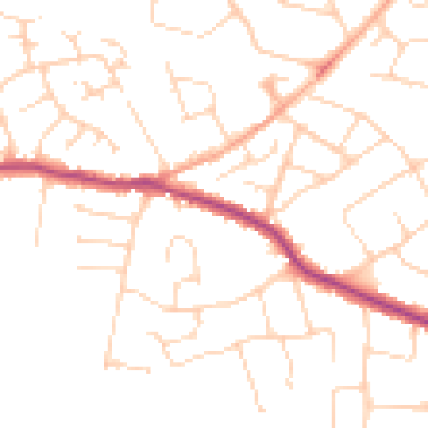 Daytime road noise heatmap for SS5 4PZ