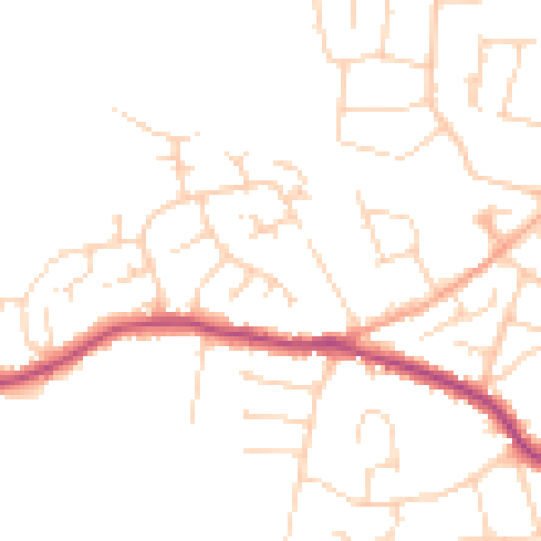 Daytime road noise heatmap for SS5 4UZ