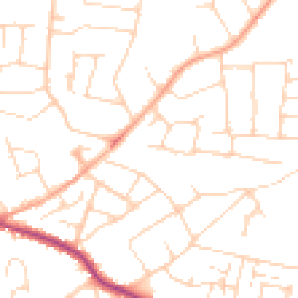 Daytime road noise heatmap for SS5 5DE