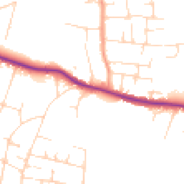 Daytime road noise heatmap for SS7 1AA