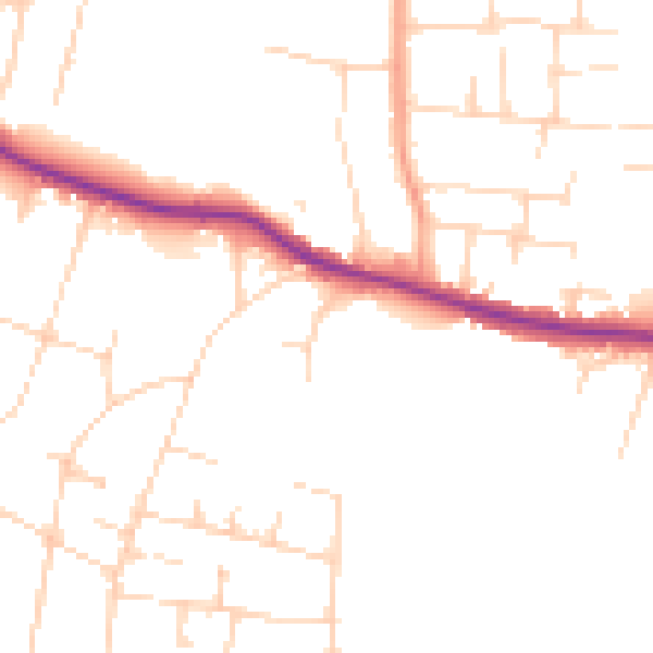 Daytime road noise heatmap for SS7 1AD