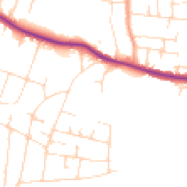 Daytime road noise heatmap for SS7 1AF