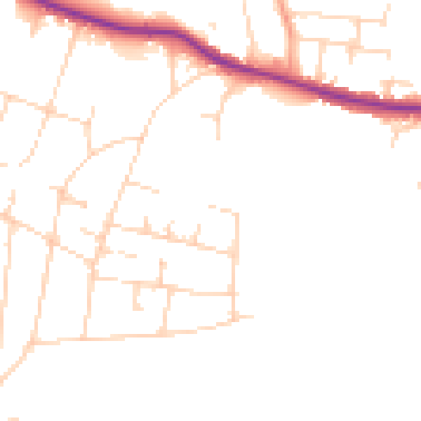 Daytime road noise heatmap for SS7 1AG