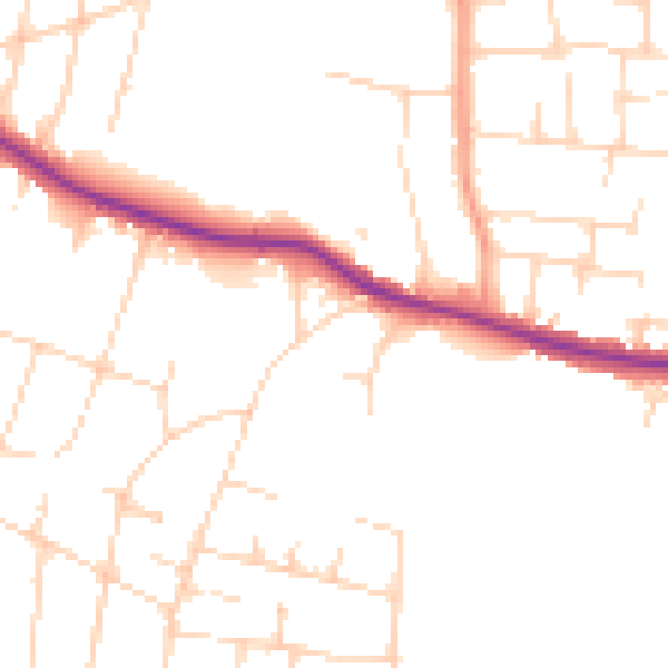 Daytime road noise heatmap for SS7 1AH
