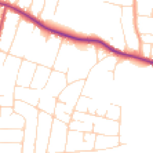 Daytime road noise heatmap for SS7 1AJ