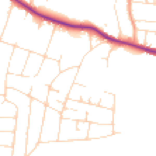 Daytime road noise heatmap for SS7 1AL