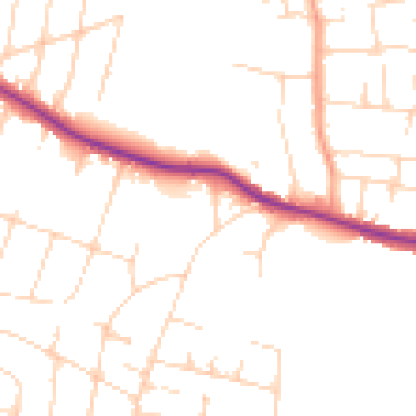 Daytime road noise heatmap for SS7 1AN