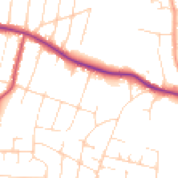 Daytime road noise heatmap for SS7 1AR