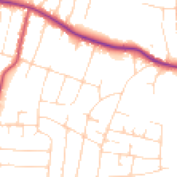 Daytime road noise heatmap for SS7 1AT