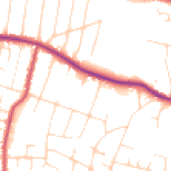 Daytime road noise heatmap for SS7 1AU