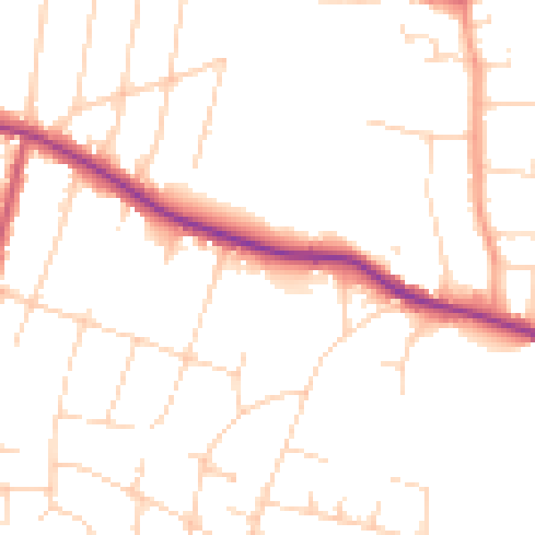 Daytime road noise heatmap for SS7 1AW