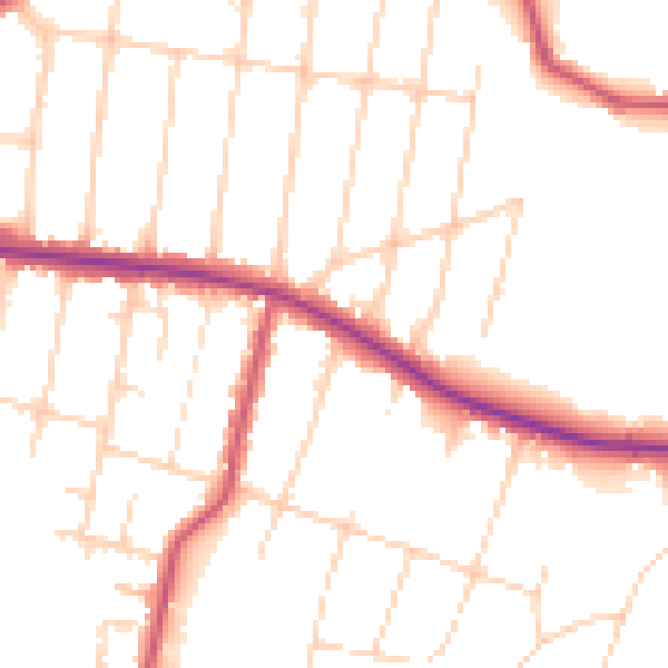 Daytime road noise heatmap for SS7 1BG