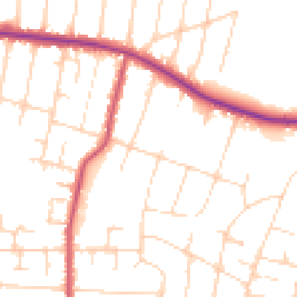 Daytime road noise heatmap for SS7 1BH