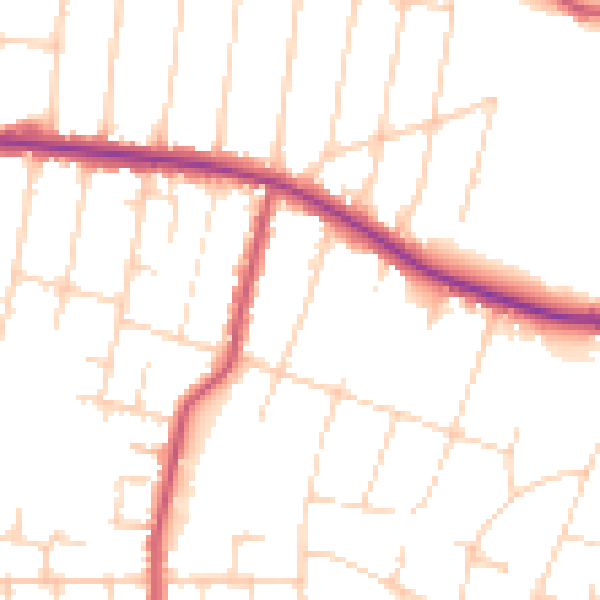 Daytime road noise heatmap for SS7 1BJ