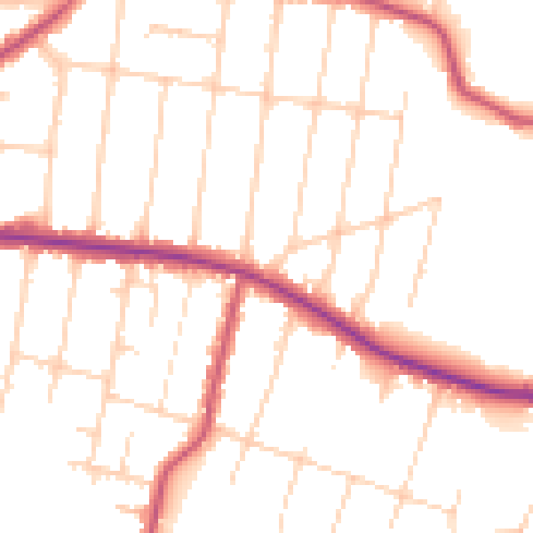 Daytime road noise heatmap for SS7 1BL