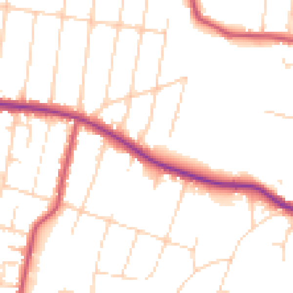Daytime road noise heatmap for SS7 1BN