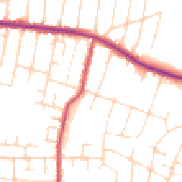 Daytime road noise heatmap for SS7 1BS