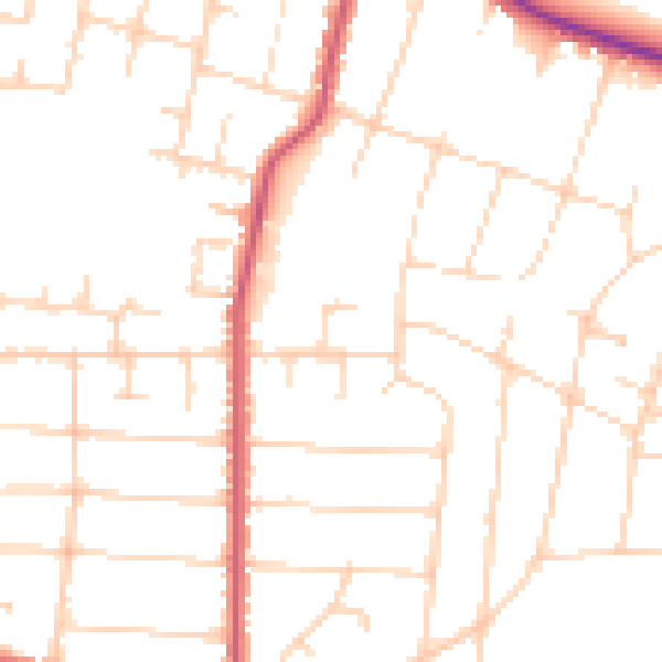 Daytime road noise heatmap for SS7 1BT