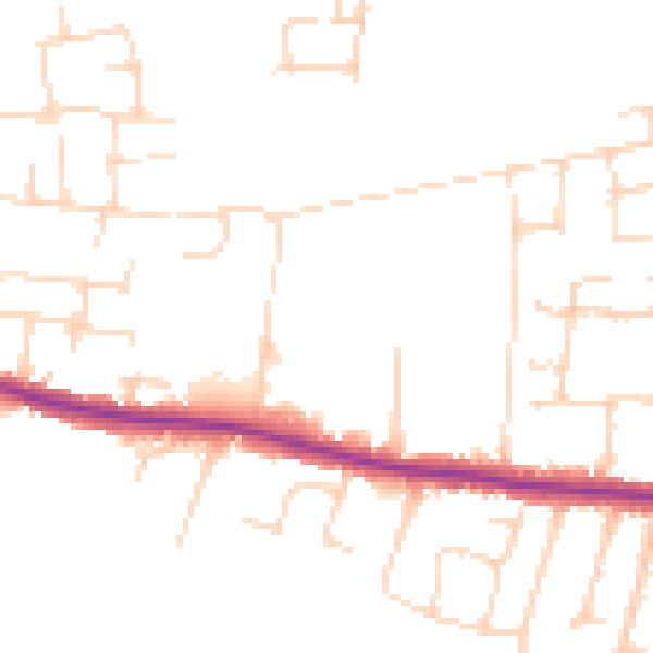 Daytime road noise heatmap for SS7 1BU