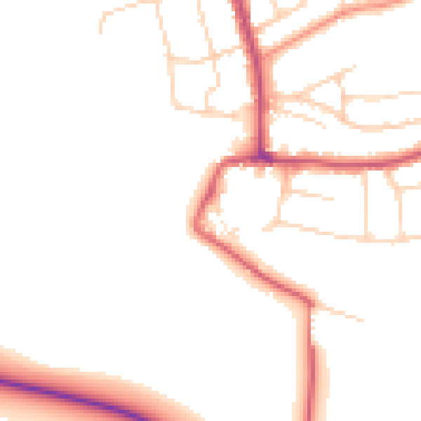 Daytime road noise heatmap for SS7 1BZ