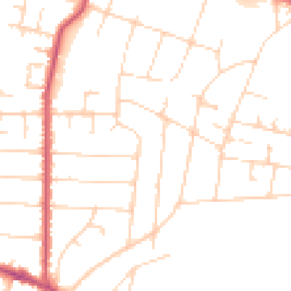 Daytime road noise heatmap for SS7 1DB